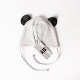 Light Gray Cotton Beanie with Ears and Minnie Mouse Print ~ 0-12 months | 44/006-LG