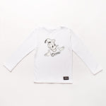 Boys' White Long-sleeved Shirt with Donald Duck Print | MIK-04