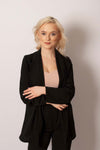 Black Italian Blazer and Pants Set | 8AB1601-BL