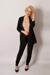 Black Italian Blazer and Pants Set | 8AB1601-BL