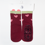 Burgundy Girl's Socks with ABS | SKA-0065G-BU