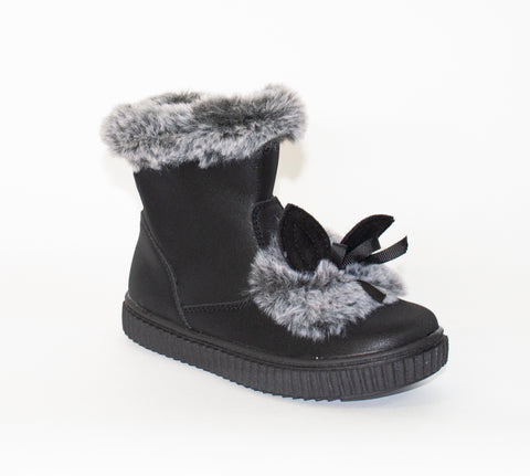 AC Girls' Black Ankle Boots | 925/21-BL
