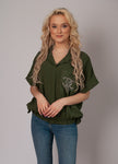 Italian-style Dark Green Shirt with Print  | 24D328-DGR