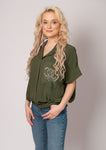 Italian-style Dark Green Shirt with Print  | 24D328-DGR