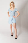 Italian Asymmetrical Skort with Decorative Belt | 18B281