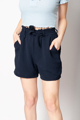 Navy Blue Shorts with Tie Belt | BH-S72-2-DB
