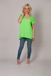 Italian-style Neon Green T-shirt with CC Patch | 54A3029-NGR