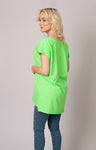 Italian-style Neon Green T-shirt with CC Patch | 54A3029-NGR