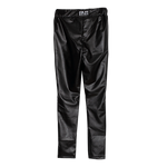 Women's Black Insulated Eco Leather Pants With Holes On Knees | M2429
