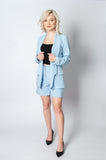 Light Blue Blazer and Shorts Set | 43B164-LB