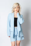 Light Blue Blazer and Shorts Set | 43B164-LB