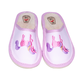 Girl's Pink Slippers with Unicorn Print | WU-313