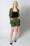 Khaki Blazer and Shorts Set | 43B164-KH