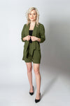 Khaki Blazer and Shorts Set | 43B164-KH