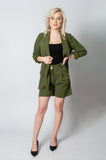 Khaki Blazer and Shorts Set | 43B164-KH