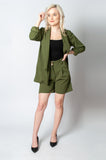 Khaki Blazer and Shorts Set | 43B164-KH