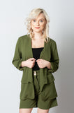 Khaki Blazer and Shorts Set | 43B164-KH