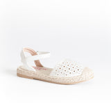AC Girls' White Espadrilles Sandals | 494/21-W