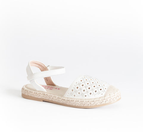 AC Girls' White Espadrilles Sandals | 494/21-W