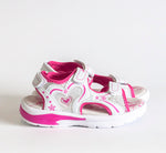 AC Girls' White and Pink Open-toe Sandals | 482/21-W