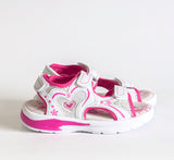 AC Girls' White and Pink Open-toe Sandals | 482/21-W