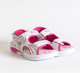 AC Girls' White and Pink Open-toe Sandals | 482/21-W