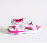 AC Girls' White and Pink Open-toe Sandals | 482/21-W
