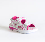 AC Girls' White and Pink Open-toe Sandals | 482/21-W