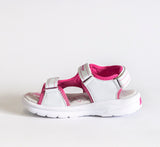 AC Girls' White and Pink Open-toe Sandals | 482/21-W