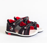 AC Boys' Black-Red Open-toe Sandals | 407/21-BL