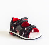 AC Boys' Black-Red Open-toe Sandals | 407/21-BL