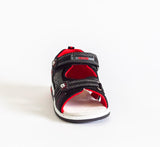 AC Boys' Black-Red Open-toe Sandals | 407/21-BL