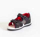 AC Boys' Black-Red Open-toe Sandals | 407/21-BL