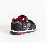 AC Boys' Black-Red Open-toe Sandals | 407/21-BL