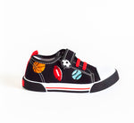 AC Boy's Black Sneakers | 595/21-BL