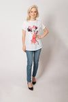 White T-shirt with Minnie Mouse Print | HAL-32
