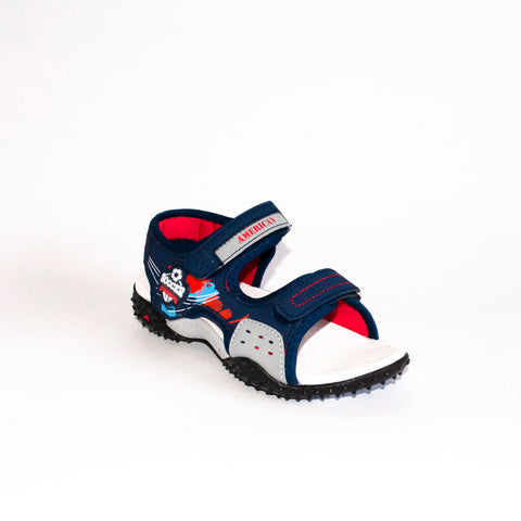 AC Boys' Dark Blue-Red Open-toe Sport Sandals | 449/21-DB