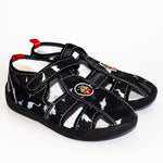 Black School Slippers with Ship Print | 604/21-BL