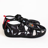 Black School Slippers with Ship Print | 604/21-BL