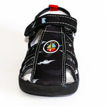 AC Black School Slippers with Ship Print | 604/21-BL