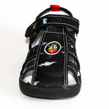 Black School Slippers with Ship Print | 604/21-BL