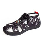 AC Black School Slippers with Ship Print | 604/21-BL
