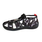Black School Slippers with Ship Print | 604/21-BL