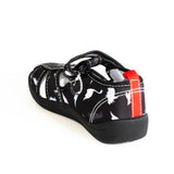 Black School Slippers with Ship Print | 604/21-BL
