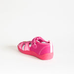Pink School Slippers with Flowers Print | 626/21-P