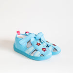 AC Blue School Slippers with Flowers Print | 626/21-B