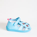 AC Blue School Slippers with Flowers Print | 626/21-B