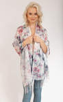 Floral Pattern Scarf with Fringes | HAL-44