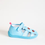 AC Blue School Slippers with Flowers Print | 626/21-B