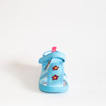 AC Blue School Slippers with Flowers Print | 626/21-B
